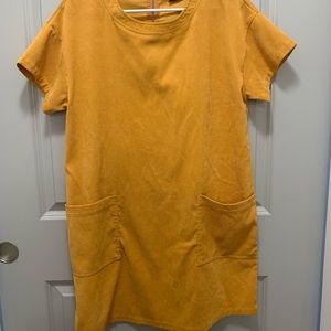 Yellow corduroy dress
